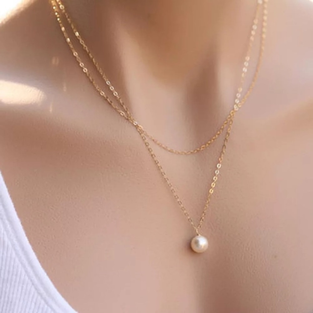 “Under the Sea” Minimalist Dainty Pearl Necklace